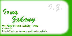 irma zakany business card
