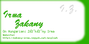 irma zakany business card